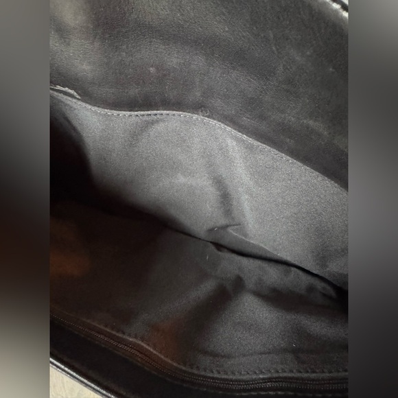 Tignanello Soft Black Leather Business Tote purse bag - Picture 8 of 10